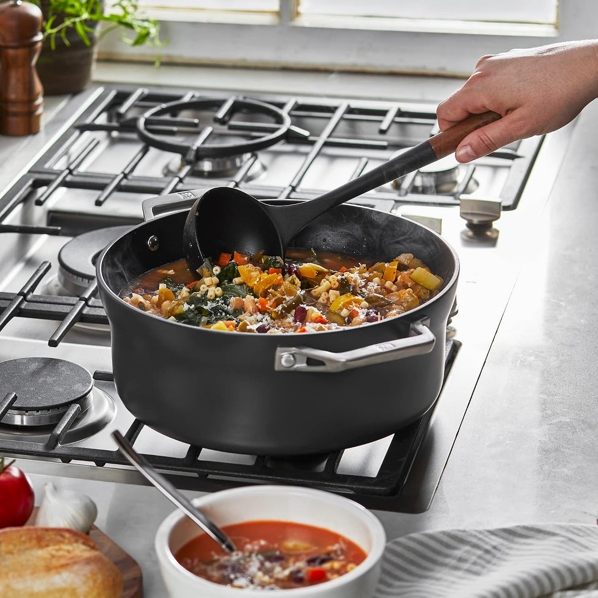 Staub Silicone with Wood Handle Cooking Utensil, Serving Spoon