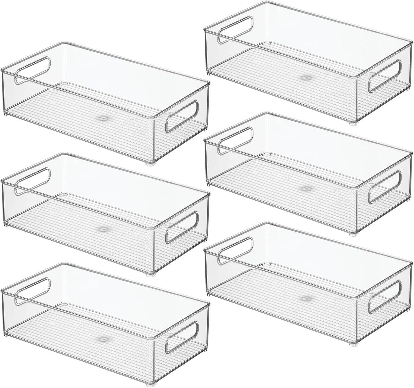 iDesign Stackable Fridge Bin, Clear, Set of 2 | Storage Bin for Freezer or Pantry, Made in USA