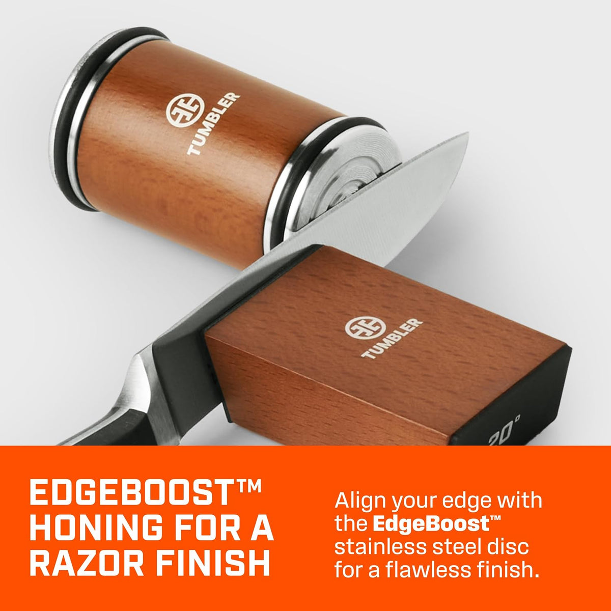 The Mini Tumbler Rolling Knife Sharpener™ + Carrying Case & Leather Strop