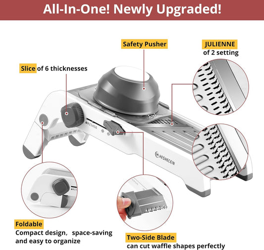 24-In-1 Mandoline Slicer for Kitchen-Stainless Steel Mandolin-Waffle Cutter