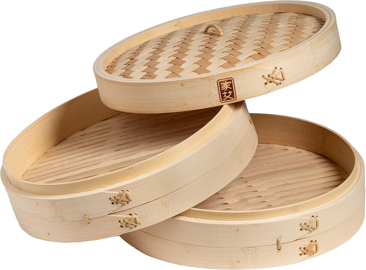 Joyce Chen 2-Tier Bamboo Steamer Baskets, 10-Inch