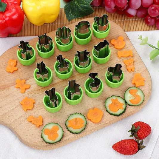 NEW LIVE 35 Pack Cookie Cutters Fruit Cutter Shapes Set Crinkle Cutter