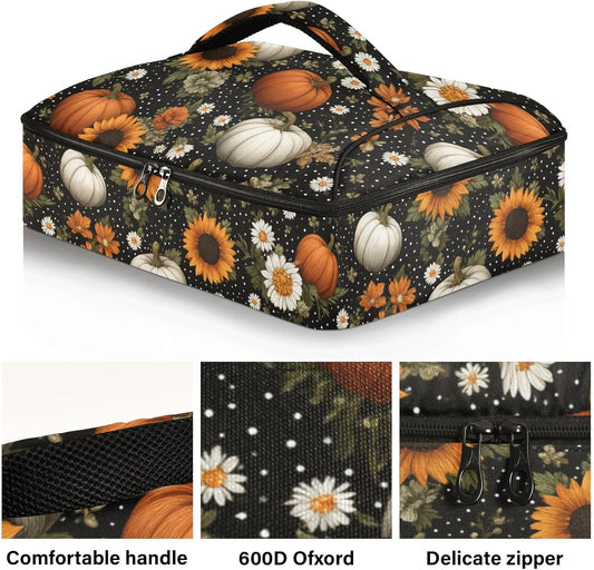 Casserole Carriers for Hot or Cold Food Reusable Casserole Dish Carrier Insulated Thermal Large Capacity Durable Perfect for Party Camping Family Gatherings Yellow Fish - Colors B