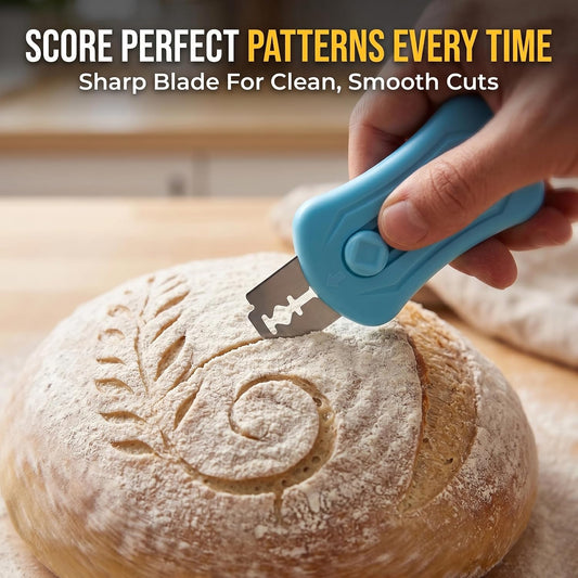 Sourdough Scorer Tool, Extractable Bread Lame Dough Scoring Knife (Red)