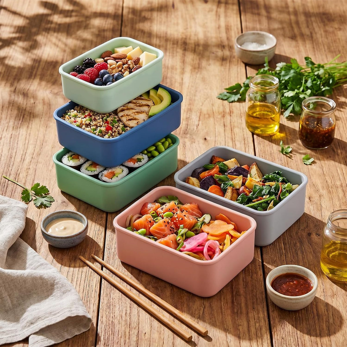 Blushtier 10 Pcs Silicone Freezer Molds with Lid Reusable Meal Prep Containers Silicone Soup Freezer Molds Food Preserving Ice Tray for Portion Control Soups Sauces Stews, 5 Colors(1 Cup, 1/2 Cup)