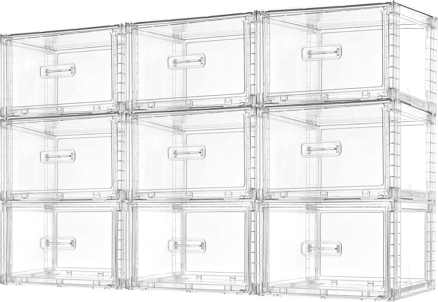 Vtopmart 2 Pack Clear Stackable Storage Drawers 15QT, Easily Assemble Closet Organizers,Plastic Storage Bins for Bathroom,Cabinet,Kitchen Pantry,Under Sink Organization(Medium)