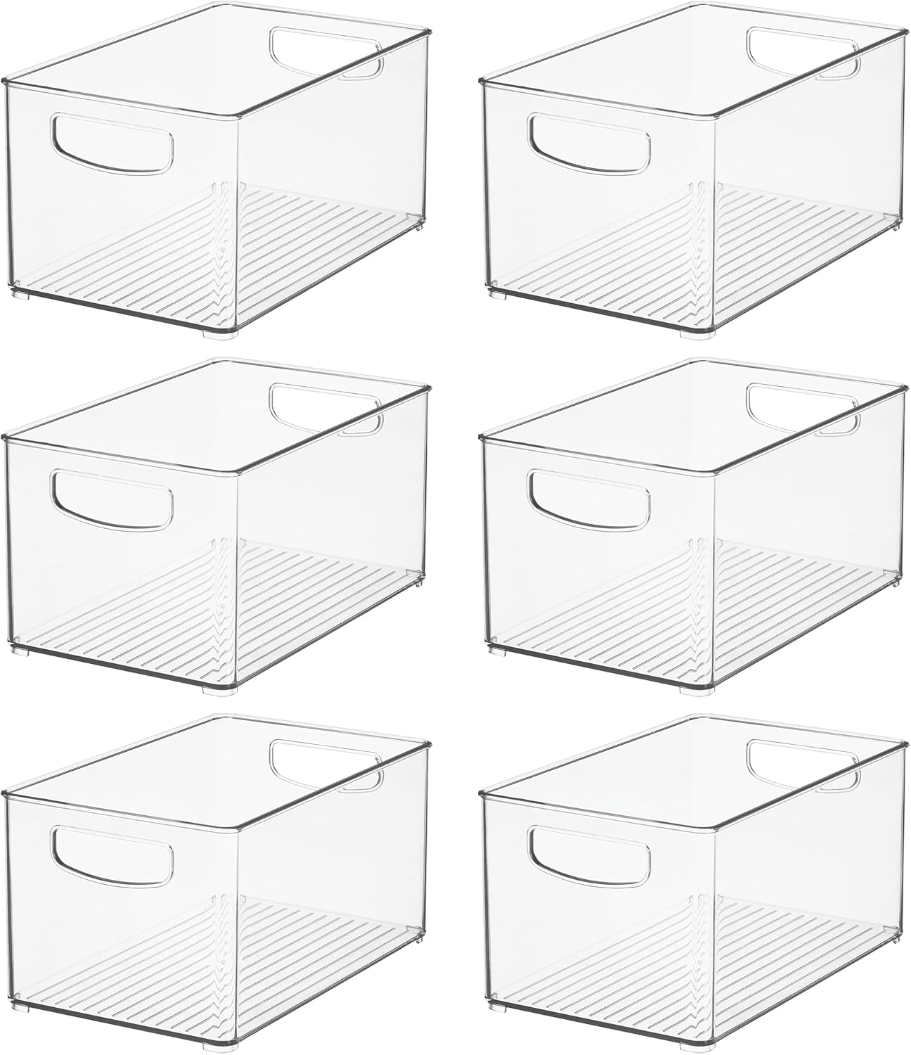 iDesign Stackable Clear Plastic Bin, 4-Pack | Kitchen Organizers and Storage, For Fridge and Pantry