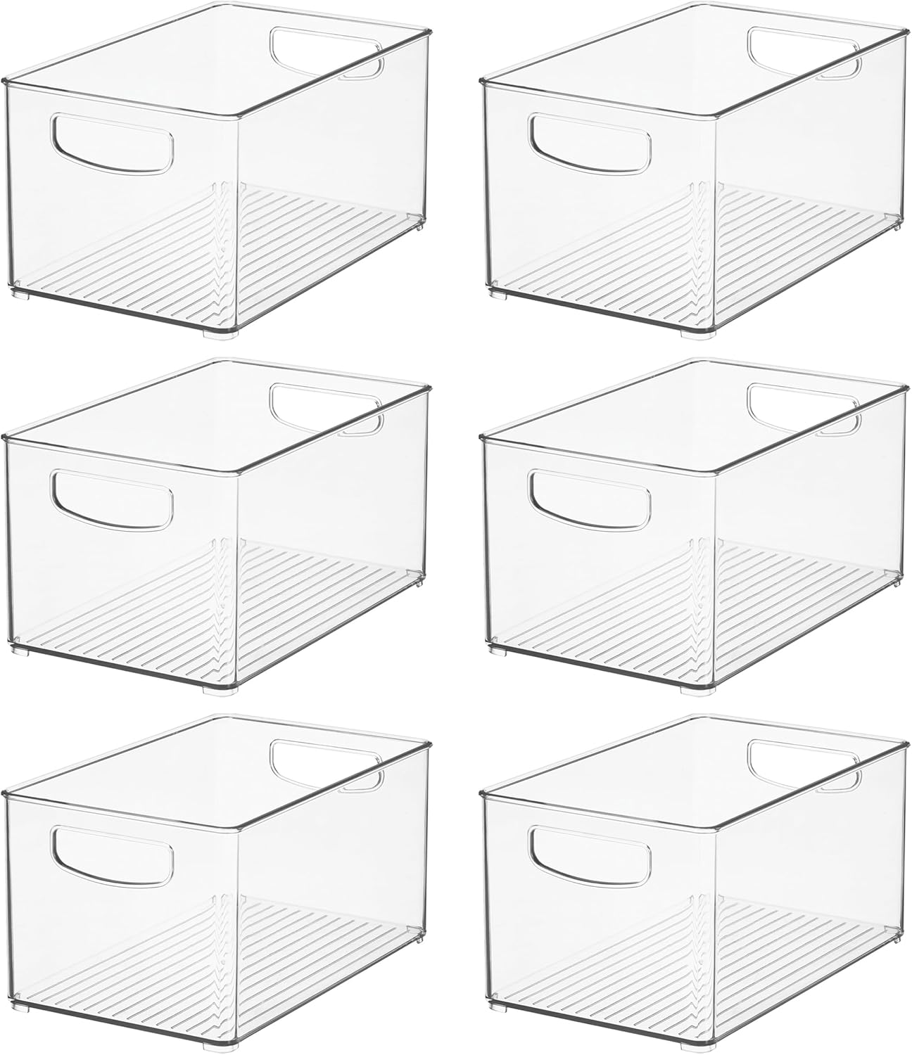 iDesign Stackable Clear Plastic Bin, 2-Pack | Kitchen Organizers and Storage, For Fridge and Pantry