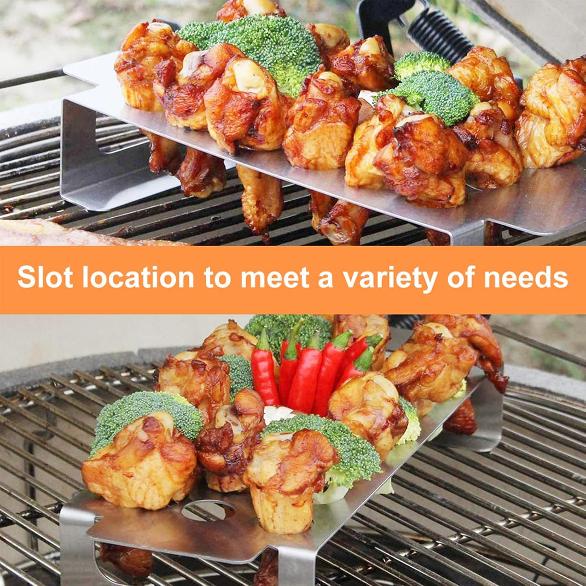 2pack Jalapeno Grill Rack with Handle and Chili Pepper Corer Tool