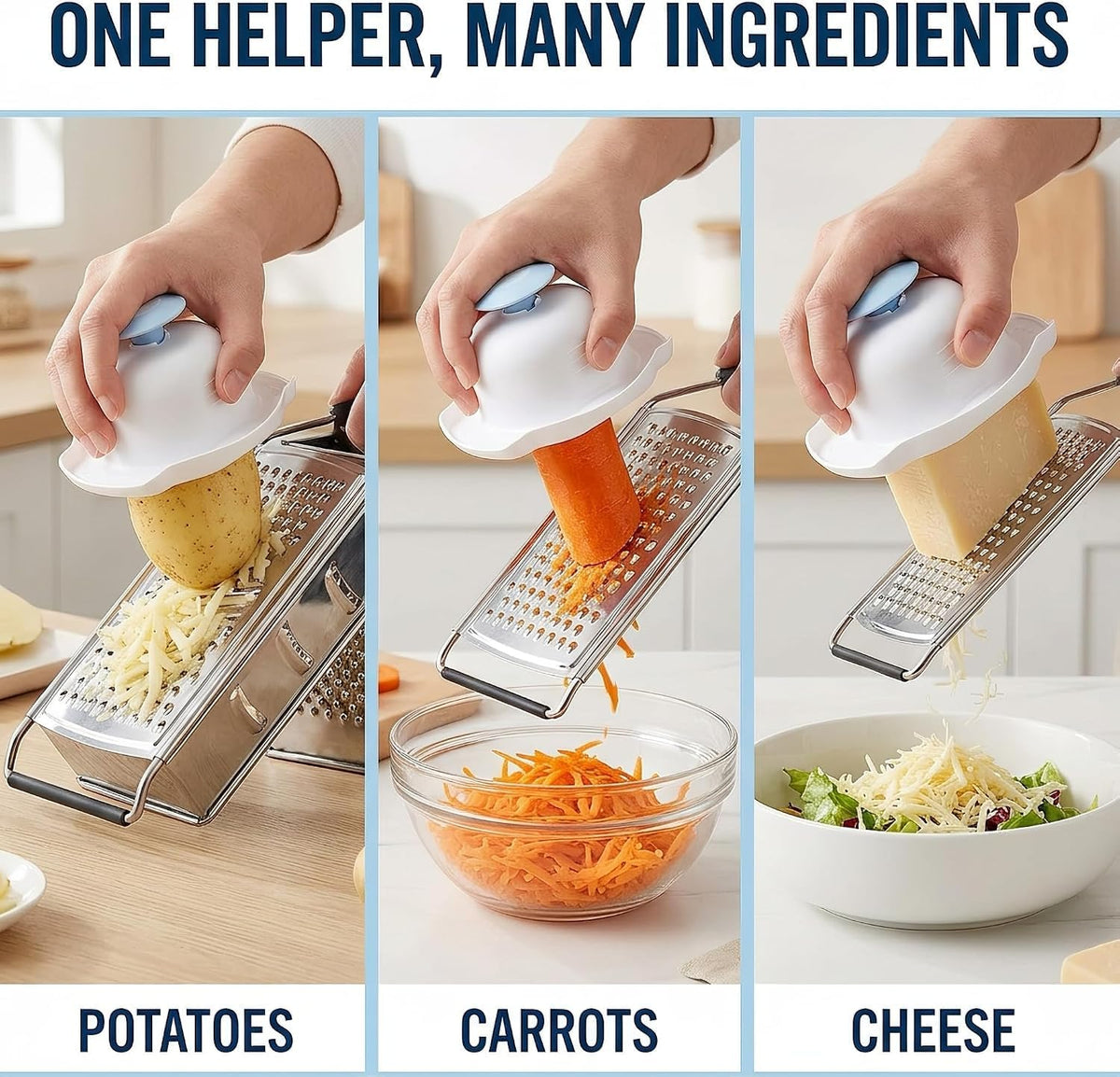 Blue Food Safety Holder for Mandolin Slicer or Grater,Finger Anti-Cut Protectors for Vegetable,Peelers and, Food Cutter Finger Guard for Mandoline Slicer Grater Cutting