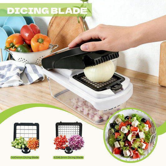 Veggie Chopper & Onion Dicer, Spiralizer, Container, Safety Glove