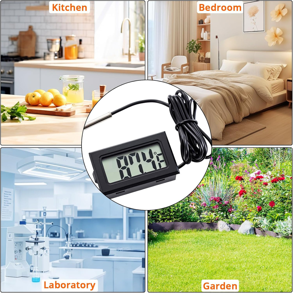 5-Pack Digital LCD Refrigerator Thermometer, Fahrenheit