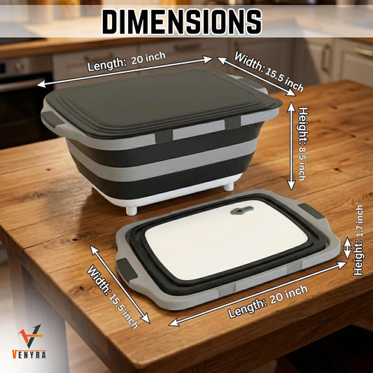3pcs Barbecue Prep Tub, BBQ Blanket, Meat Shredder Claws | Collapsible 3 in 1 Cutting Board with Colander & Dish Basin, Insulated 21" Meat Resting Bag, Barbecue Grilling Accessories.