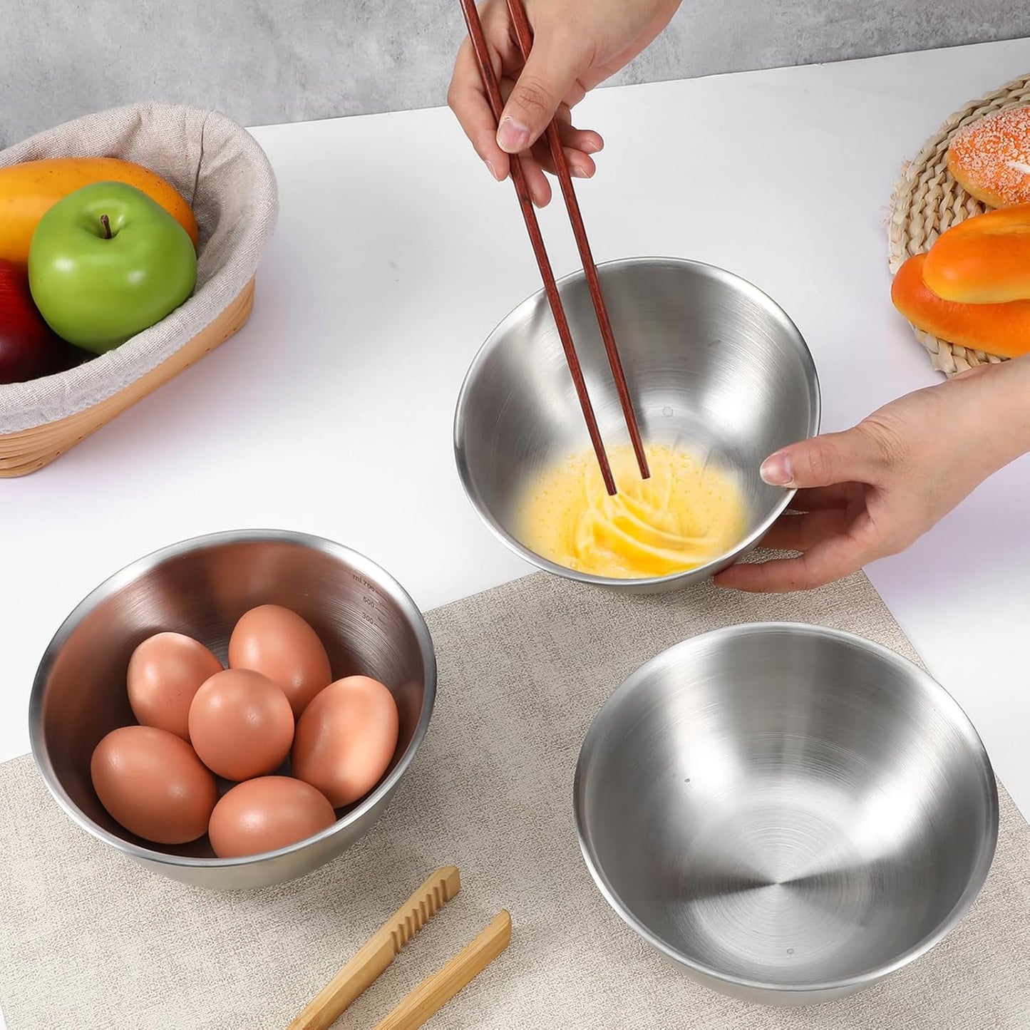 Stainless Steel Bowls 304 Metal Lightweight Unbreakable Dinner Bowls Set Non-Toxin Dishwasher Safe BPA Free and Healthy (8 Pack 24Oz) 