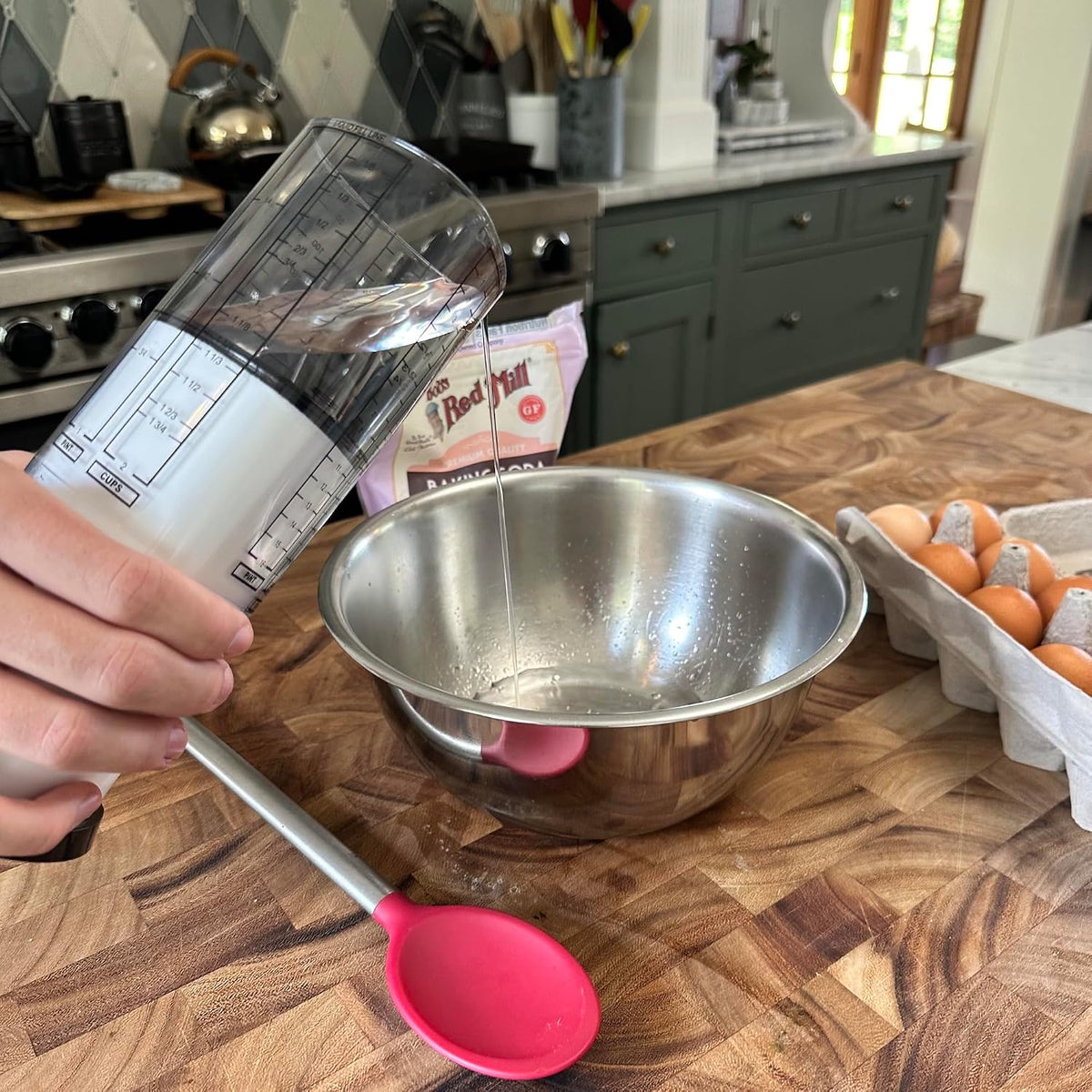 KitchenArt 1 Cup Tri Adjust A-Cup, Easy Pour Adjustable Measuring Cup