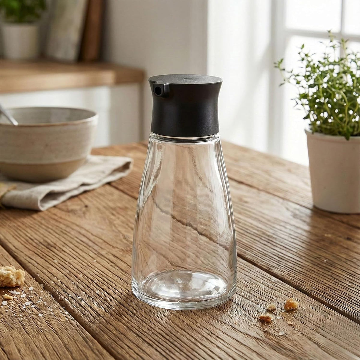 2-Piece Glass Soy Sauce Dispenser Set with Spout, 5.75 oz