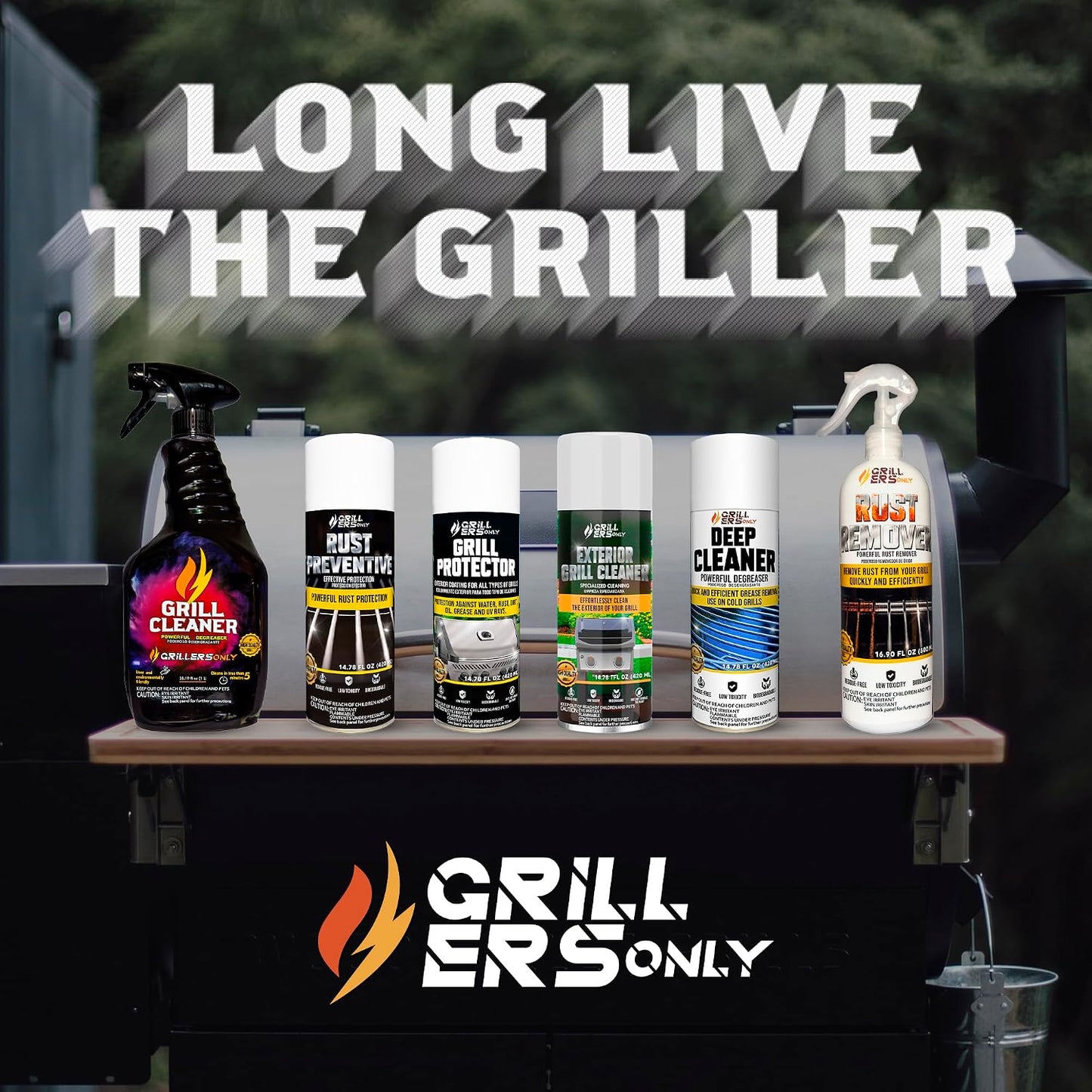 Grill Cleaner Spray & Degreaser | Heavy-Duty Grill Spray for BBQ, Griddles & Cast Iron Cleaner - Professional Outdoor Kitchen Formula - 35.2 fl oz.