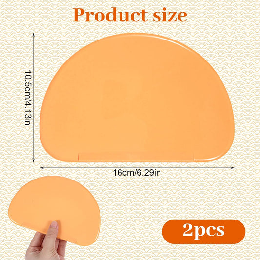 2PCS Silicone Bowl Scrapers for Bread Dough, Sourdough Spatula Scraper Bread Dough Scrapers Curved Edge Flexible Bowl Scraper for Baking Food Sourdough Proofing Basket Pastry Cutter Tool, Orange