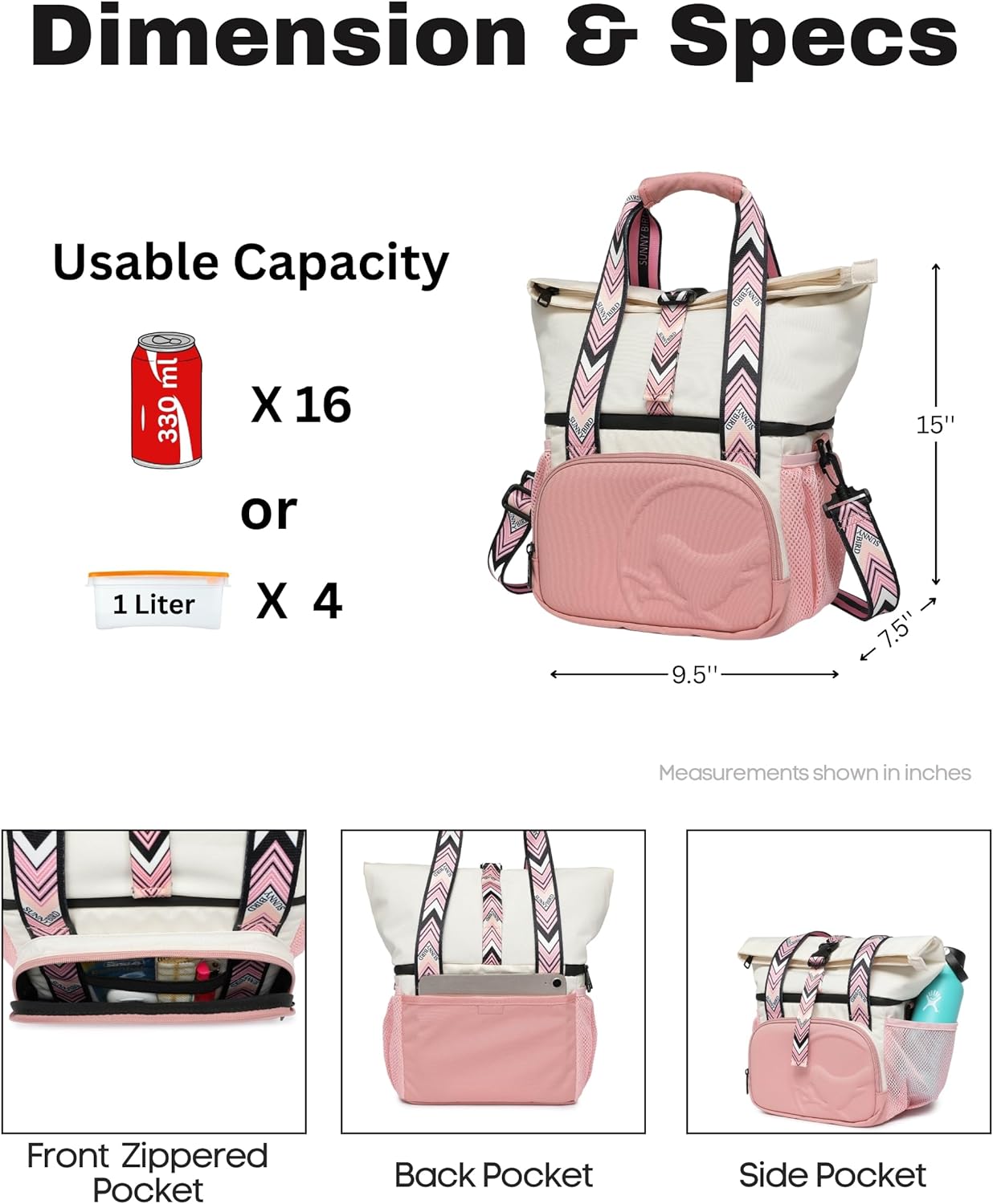 SUNNY BIRD Dual Compartment Lunch Bag Insulated Lunch Box for Women and Men (Purple)