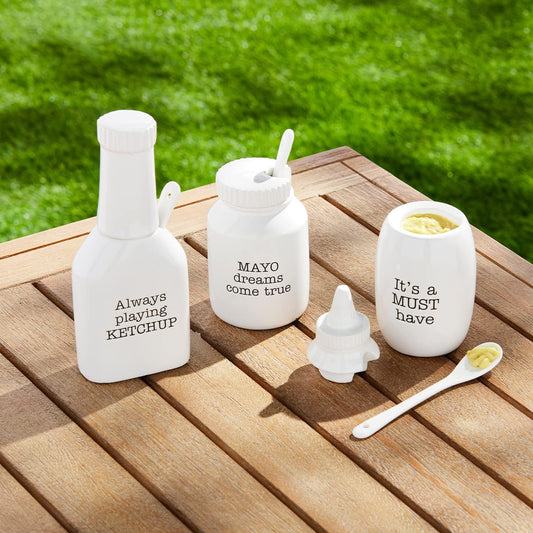 Mud Pie Circa BBQ Condiment Holder, Ketchup, 6.5" x 3.16"
