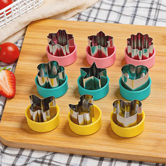 Mini Fruit Vegetable Cookie Cutters Shapes Set - 9Pcs 1.5 inch