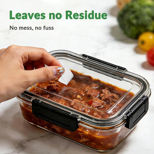 NATURALABEL 700 PCS Blank Removable Freezer Labels - Food Labels with Perforated Lines, for Meal Prep Containers (4/5" x 2", 2 Rolls, 350 Count/Roll)