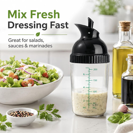 Salad Dressing Container Bottle Shaker for Homemade Sauce Mixing