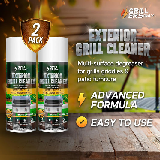 Grill Cleaner Spray & Degreaser | Heavy-Duty Grill Spray for BBQ, Griddles & Cast Iron Cleaner - Professional Outdoor Kitchen Formula - 35.2 fl oz.