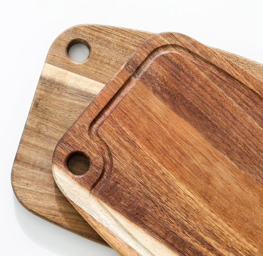 Donxote Small Cutting Board Set of 2 - Compact with Juice Groove for Fruits, Vegetables, Cheese & Sandwiches, Lightweight & Non-Toxic Mini Boards for Charcuterie, Camping & Kitchen