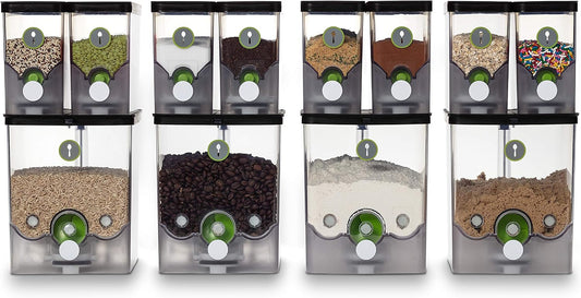 PantryChic SmartCanisters SMALL - Stores, Measures & Dispenses Dry Ingredients Smart Storage System SOLD SEPARATELY - BPA-Free Airtight Canisters Ideal for Baking Soda, Quinoa, Spices