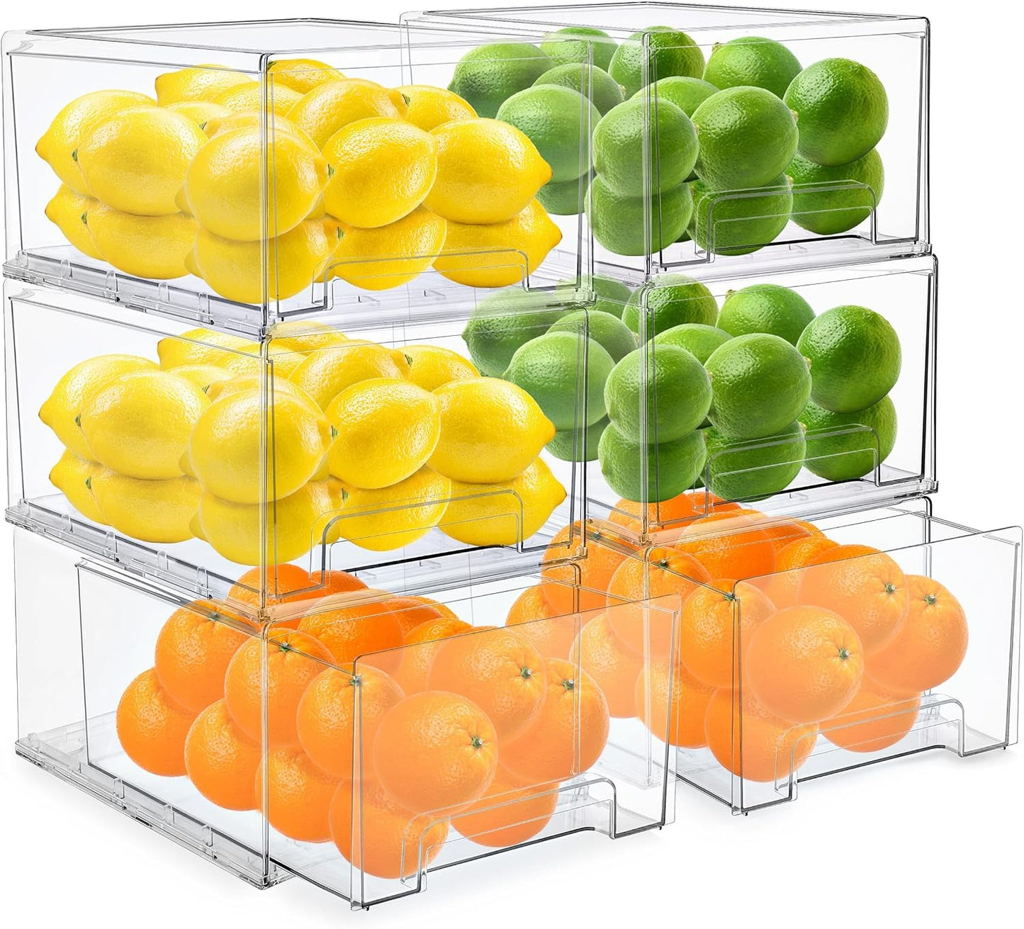 Sorbus Plastic Storage Bins Stackable Clear Pantry Organizer Box Bin for Organizing Kitchen Fridge, Food, Snack Pantry, Fruit, Vegetables, Bathroom, Wide & Narrow Deep (4 Pack)