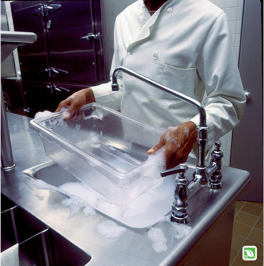 Rubbermaid Commercial Products Polycarbonate Food Storage Box/Tote, 3.5 Gallon, Clear, for Restaurant/Kitchen/Cafeteria