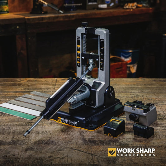 Work Sharp Professional Precision Adjust Knife Sharpener Kit - Complete Sharpening System for Kitchen, Pocket & Hunting Knives - Premium Angle-Guided Sharpening