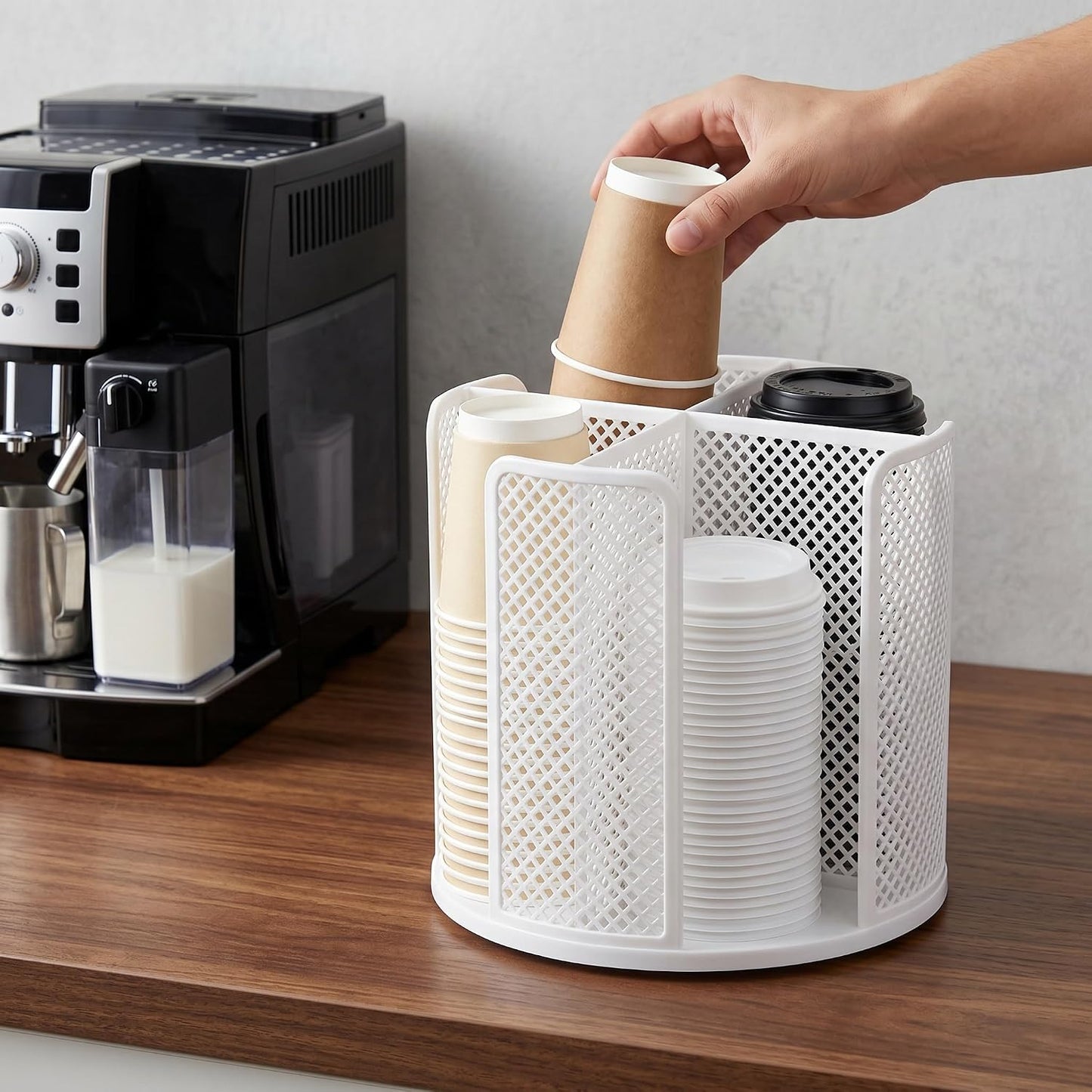 Eorbow 2 Pack Rotating Paper Cup Holder for Coffee Bar