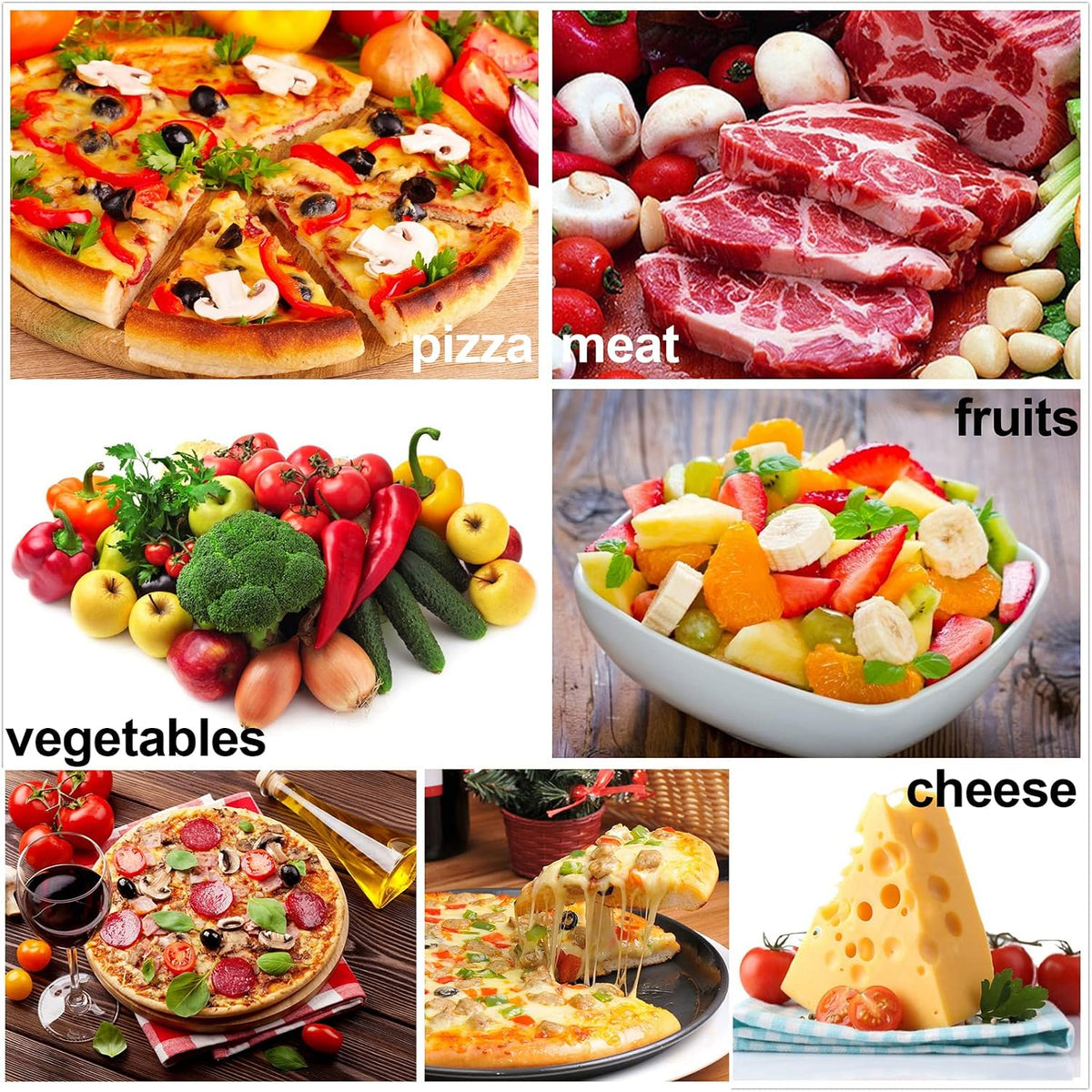 Amhoo Pizza Cutter Chef Mezzaluna Ulu Knife Handle Color Wood Grip Sharp Rocker Slicer Stainless Steel Blade Salad Onion Vegetable Chopper with Holder Base Christmas Gifts
