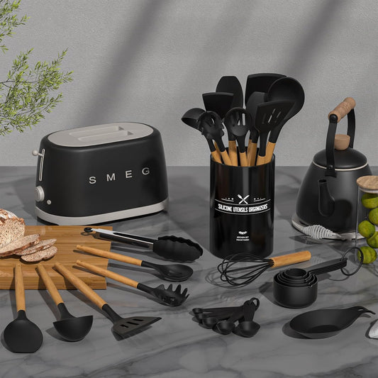Umite Chef Food Grade Thickened Silicone (Stainless Steel Core) Kitchen Gadgets Tools Set - Kitchen Cooking Utensils Set, Heat Resistant Kitchen Spatula Tools Set