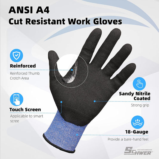 Schwer A4 AIR-SKIN Cut Resistant Work Gloves, Ultra Lightweight, AR3900, L