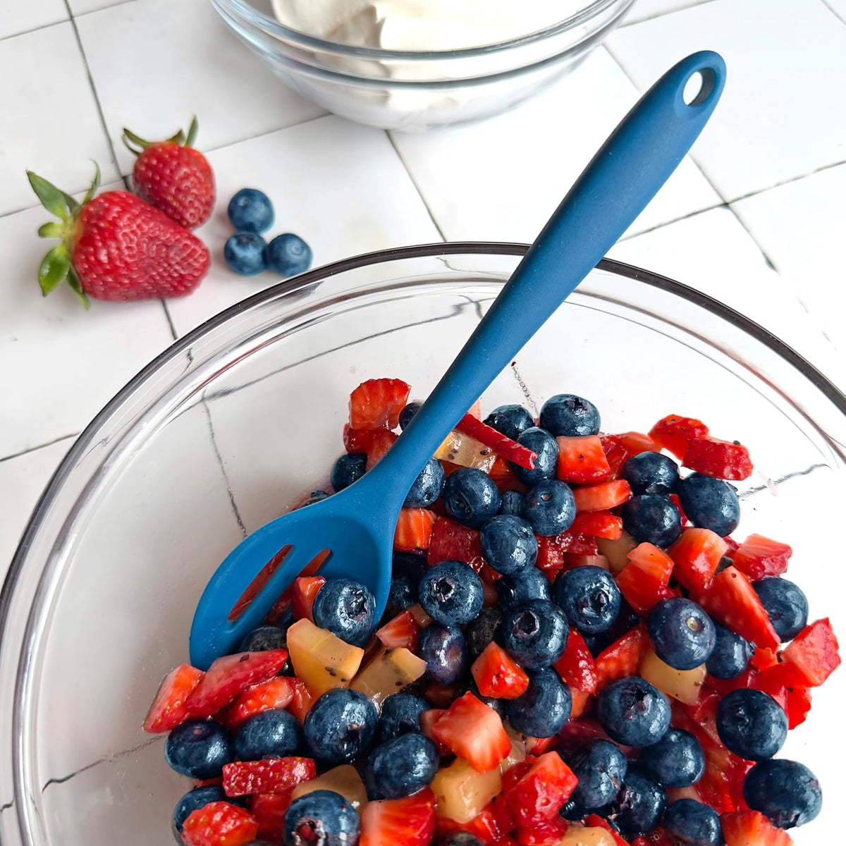 R&M Mini Silicone Slotted Spoon 8”- Spoon for Stirring, Scooping, and Serving – Safe for Nonstick Cookware & Everyday Cooking