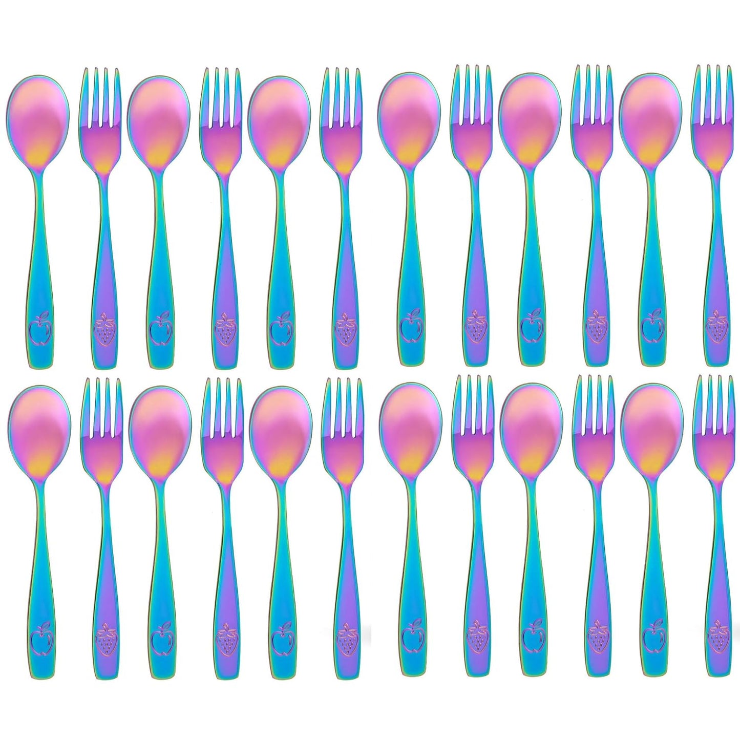 CHILLOUT LIFE Stainless Steel Kids Silverware Set 15 Pieces - Child and Toddler Safe Flatware - Kids Utensil Set - Metal Kids Cutlery Set Includes 5 Small Kids Spoons, 5 Forks & 5 Knives