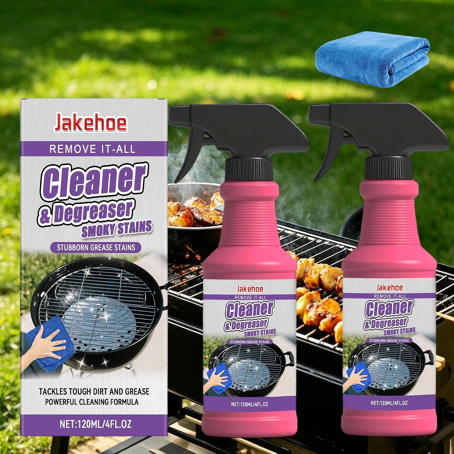 BBQ Grill Cleaner Spray for Outdoor Cooking Surfaces, Designed for Burnt Food Buildup & Cooking Residue on Grill Grates, Stovetop & Drip Pans, Easy Spray for Routine Grill Maintenance (1pcs)