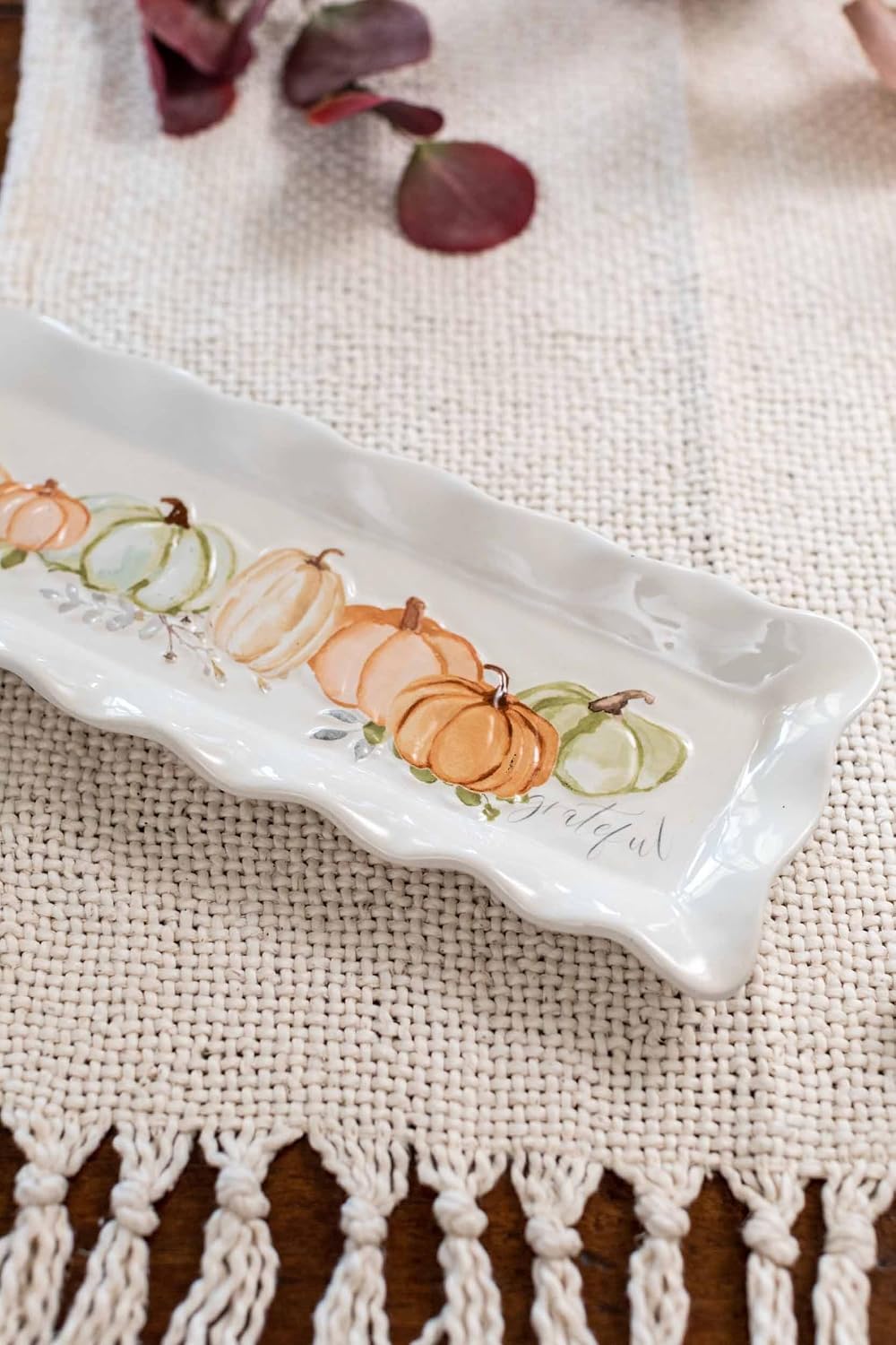 Mud Pie Gather Tray and Dip Set, tray 4 1/2" x 12 1/2" | cup 3 3/4" dia