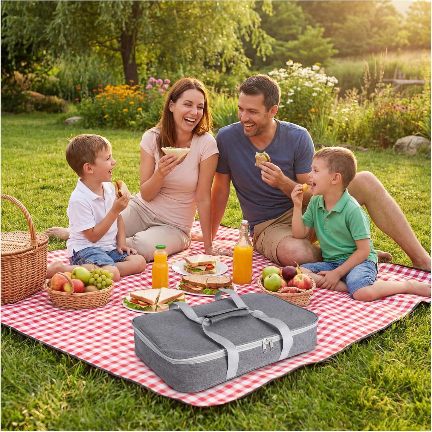 9x13 Glass Baking Dish With Lid - 3qt Glass Casserole With Carrier Insulated Bag For Hot Or Cold Food - Large Casserole Dish For Oven Potluck Party Picnic Cookouts