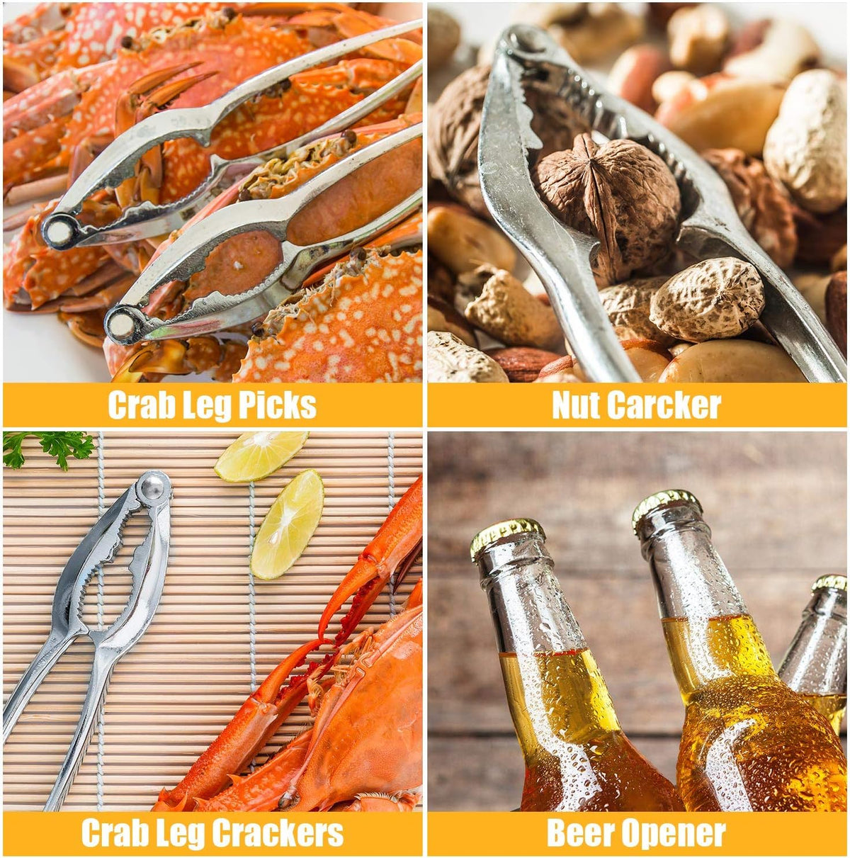 70 Pcs Crab Crackers and Tools, Lobster Cracker Nut Crackers Seafood Tools