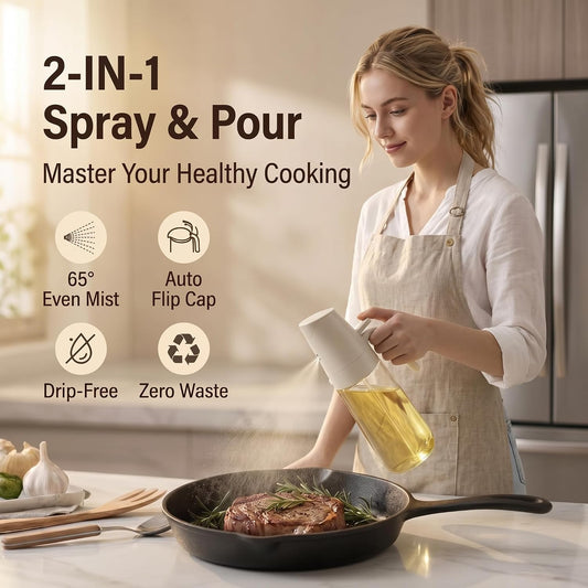 Oil Sprayer for Cooking - Food Grade Glass Olive Oil Spray Bottle