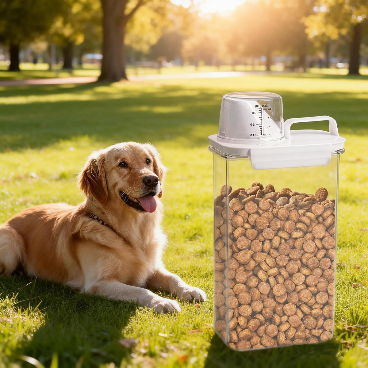 Rice Storage Container, Airtight Rice Container, 3-5 Lbs Cereal Storage Container, Cat Dog Food Storage Container, BPA Free Portable Cereal Container for Home Kitchen Rice, Soybean Food Storage