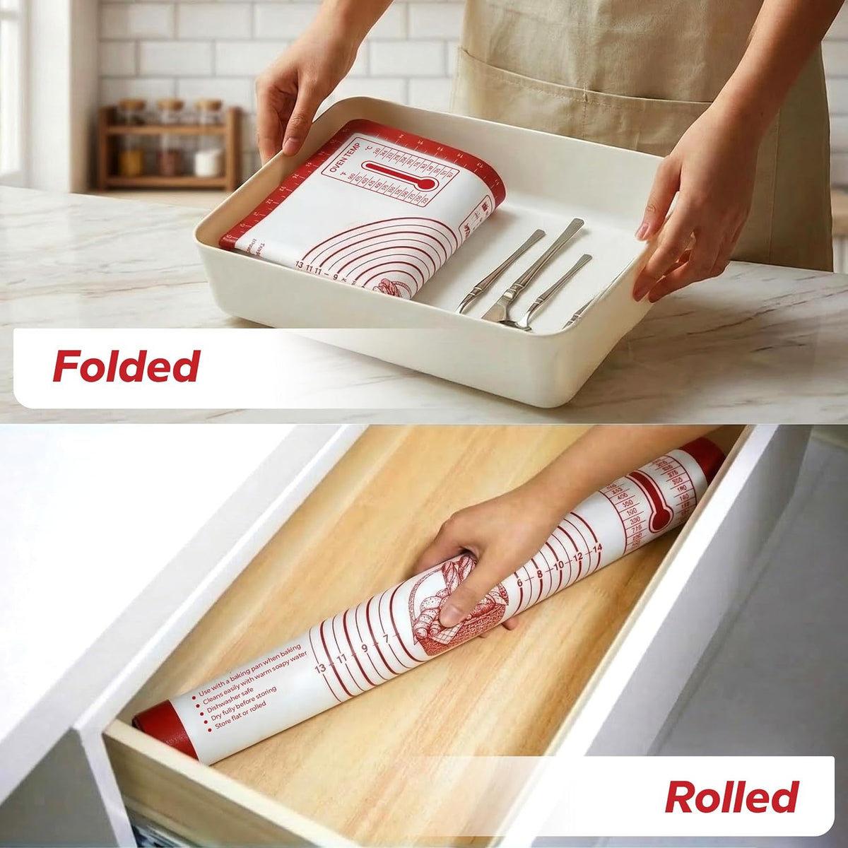 XL Silicone Pastry Mat for Baking Dough Mat, Extra Large 28x20 inches Grey