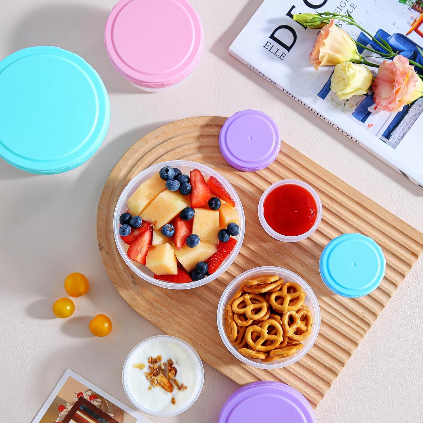 16PCS Food Storage Containers with Lids, Meal Prep Reusable Kids Lunch Containers, Dishwasher Safe & BPA Free Plastic Snack Salad Dressing Containers to go With Leak-Proof Screw-On Top for Lunch