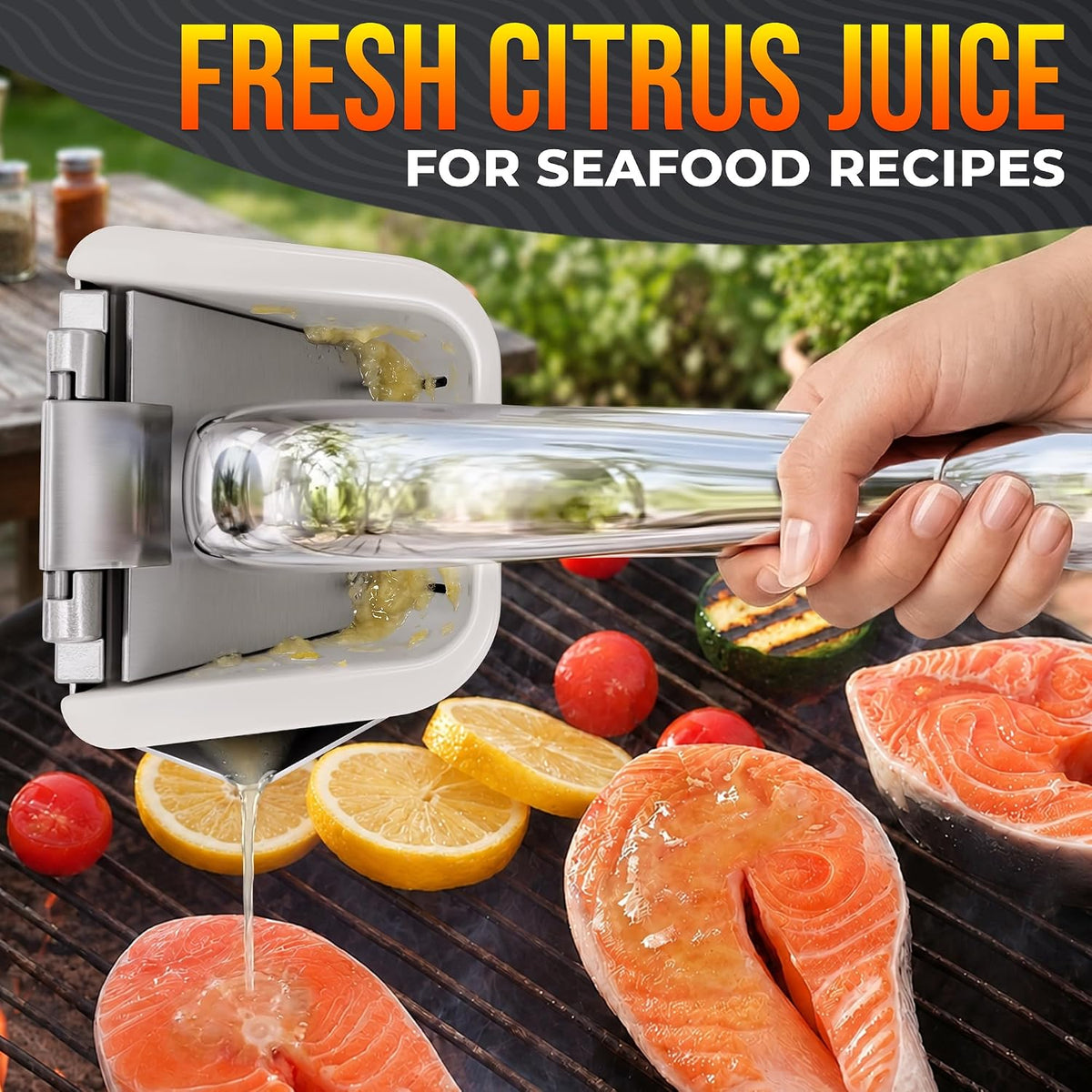 Fold Flat Lemon Squeezer Stainless Steel, Heavy Duty Citrus Juicer