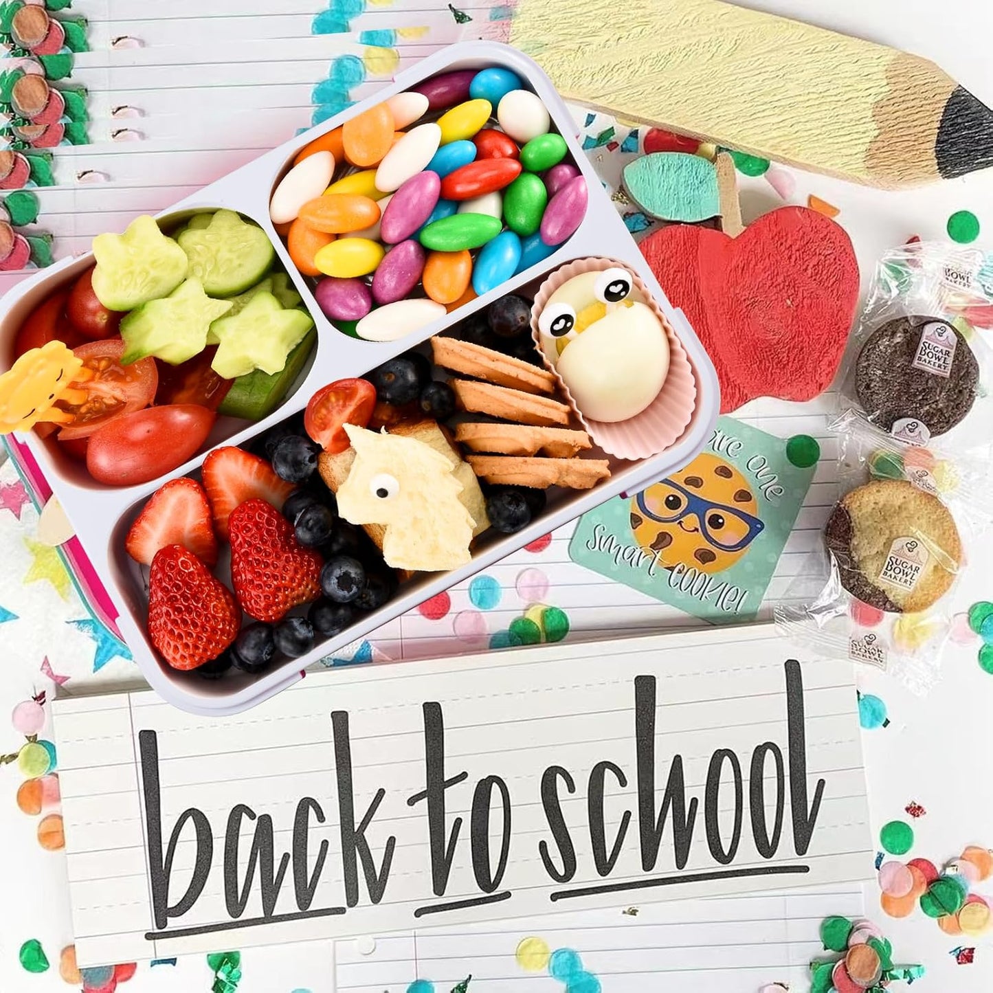 Kids Lunch Box Bag Set: Girls Unicorn Lunch Bags Bento Boxes with 3-Compartment Included Ice Pack Water Bottle Insulated Lunchbag Reusable School Lunchbox Containers Kit for Toddler Daycare Childrens