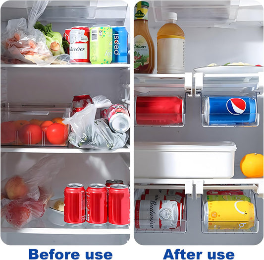 8Pcs Clear Plastic Storage Bins, Refrigerator Organizer Bins with Handles, Freezer Organizer Clear Organizing Bins, BPA-Free Fridge Storage Containers for Fridge, Freezer, Cabinet, Kitchen, Pantry